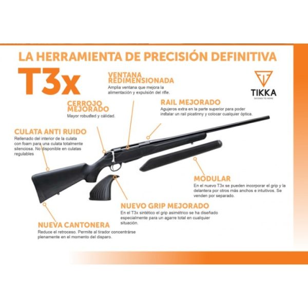RIFLE TIKKA T3X LITE FLUTED CAL.300 WM 62CM - Imagen 2