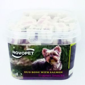 SNACK TRAINER DUO BONE WITH SALMON 140 GRS