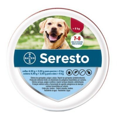 COLLAR SERESTO PERROS MEDIANOS Y GRANDES MAS DE 8 KG